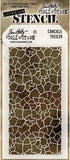 Stampers Anonymous Tim Holtz Stencils Crackle, 4.125" x 8.5", White...