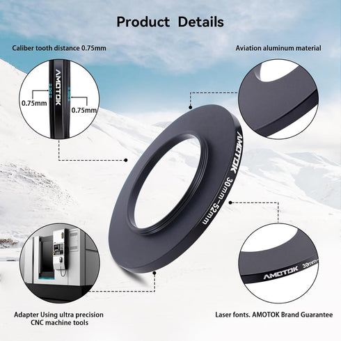 30mm Lens to 52mm Camera Lens adapter,30mm to 52mm Filter Step up Ring Adapter Ring,Compatible All 52mm Filter Accessory...