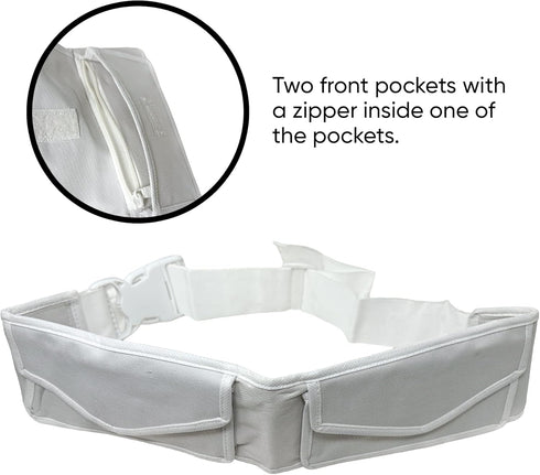 Zenia Adjustable Ihram Belt with Squeeze Belt Release System, Front Pockets and Zippered Compartments - Perfect for Hajj and Umrah...