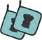 Caroline's Treasures BB1173PTHD Checkerboard Blue Black Labrador Pair of Pot Holders Kitchen Heat Resistant Pot Holders Sets Oven Hot Pads for Coo...