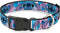 Disney Pet Collar, Dog Collar Plastic Buckle, Lilo and Stitch Stitch Flip Expressions Close Up Blues Pinks, 9.5 to 13 Inches 1.0 Inch Wide...
