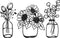 3 Pieces Metal Flower Wall Decor Minimalist Vase Wall Art Black Tulip Wire Iron Decor Floral Wall Sculpture for Kitchen Bathroom Living Room (Deli...