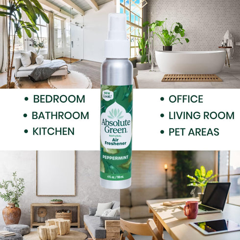 100% Natural Air Freshener Room Spray, PEPPERMINT, Non-Toxic,Safe Around Home, Food, Kids,Pets, Odor Eliminator, non-aerosol (Pack of 1) 4 oz...