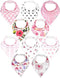 Organic Cotton Baby Bibs – Hypoallergenic, Absorbent Drool Bibs with Snaps | Soft Teething Bibs for Newborns & Toddlers...