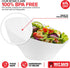 54oz White Plastic Serving Bowls (4 Pack) Large Disposable Snack Bowl Candy Dishes, Buffet Containers, Chips, Popcorn, Snacks, Punch, Salad Bar, P...