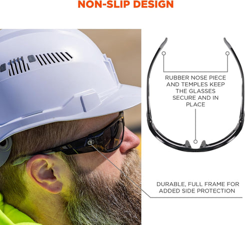 Skullerz Odin Safety Sunglasses - Black Frame, Copper Lens...