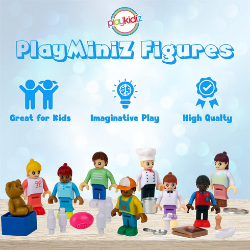 8 Toy Figures & Playsets, 2 Inch Play Peoples Set, Early Development Family Figurines for Kids, Pretend Play Toys for Children 3+ (23Pcs)...