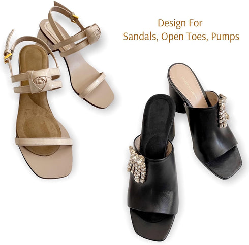 CB 4 Pairs of Suede Sponge Inserts Invisible Slim Insoles Liners, Ball of Foot Pain Relief Cushion, Arch Pain Barefoot Support, 3/4 Length for Wom...