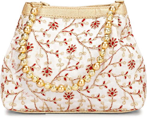 Potli Bag for Women, Evening Bags for Women Handbags, Embroidered Indian Ethnic Potli Bag for Women...