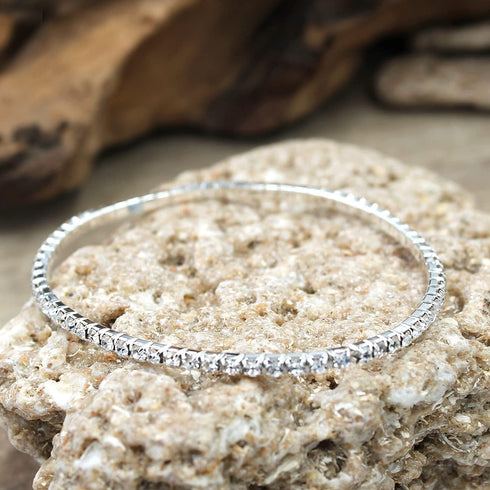 Sparkly Glass Rhinestone Square Artisan Beaded Stretch Anklet | Handmade Hypoallergenic Beach Gala Wedding Style Jewelry...