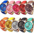 Wholesale Lot of 10 Pcs Unisex Men Women Lady Teen Girl Gold Plated Platinum Style PU Leather Round Wrist Watches...