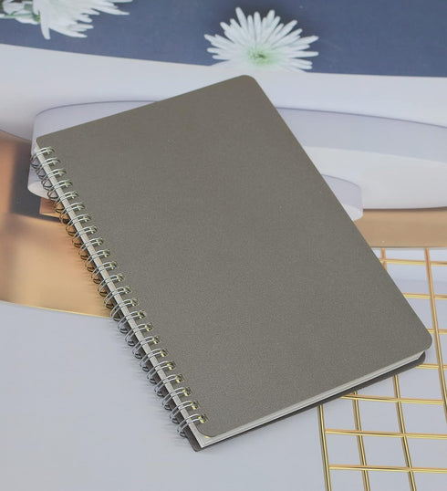 Yansanido Spiral Notebook, 4 Pcs 4 Color A5 Thick Plastic Hardcover 7mm College Ruled Paper 80 Sheets (160 Pages) Journal for School and Office Su...