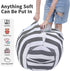 Miaowater 2 PCS Stuffed Animal Storage Bean Bag Chair Cover, Cotton Canvas Beanbag with Zipper for Organizing Kid's and Adults Room Grey 24"...