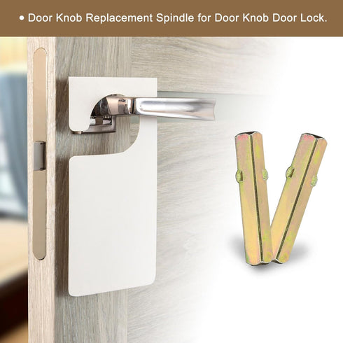 uxcell 2Pcs Door Knob Spindle, Spare Door Handle Spindle Bar, 50mm Long Door Spindle Replacement Door Handle Parts for 14mm Thick Doors, Gold...