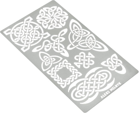 Aleks Melnyk No.37.3 Metal Journal Stencil, Pyrography Celtic Patterns, Wicca Stencil, Celtic Knot Stencil, Viking Stencil, Wood Burning Template,...