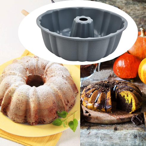 Bundt cake pan Silicone Cake Mold, 10’’ Non-stick Fluted Pans Round Baking Molds for Cake, Jello, Gelatin, Brownie, Cornbread, 12 Cups,Large Size ...