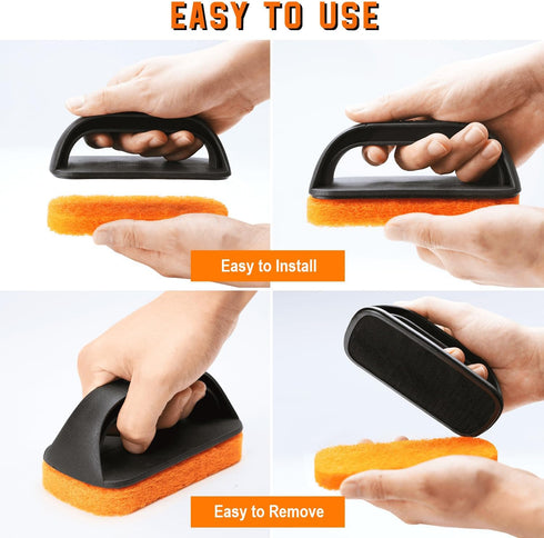16-Piece Griddle Cleaning Kit for Blackstone, Flat Top Grill Cleaner - 15 Scrubber Pads and 1 Handle, Easy Cleaning on Hot or Cold Surfaces...