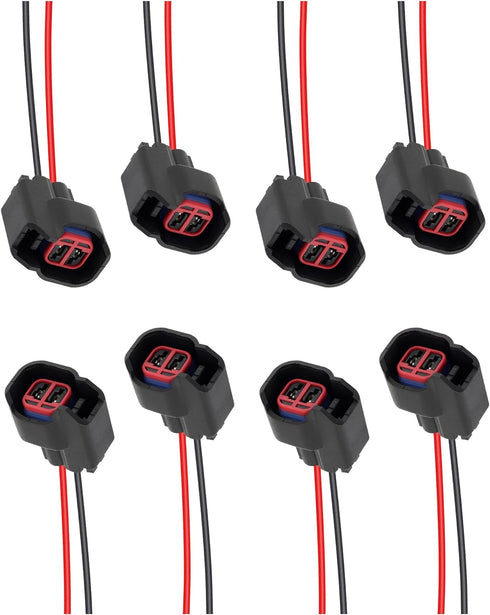 8 PCS Fuel Injector Connector Pigtail,Fuel Injectors Set of 8 Replace OEM# 5013995AA,5161919AA,Car Accessories Fuel Injector Wiring Harness Compat...