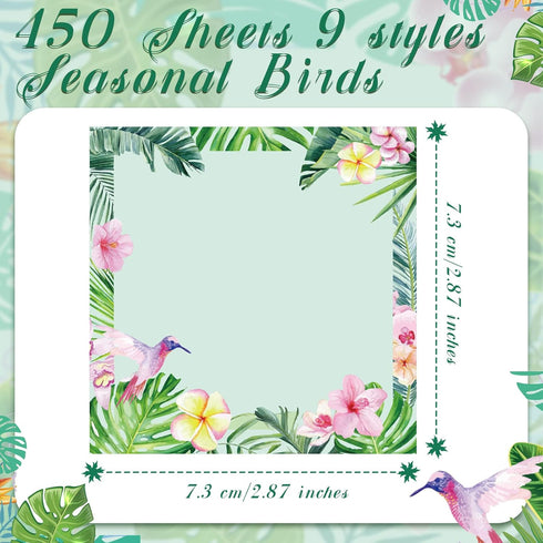 450 Sheets Tropical Palm Sticky Notes Luau Party Favor Hawaiian Fun Notepad Summer Themed Beach Memo Pad Self Adhesive 2.9" Mini Sticky Note for T...