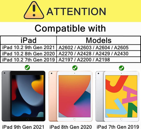 MAISON iPad 9th/8th/7th Generation, 2021/2020/2019 iPad 10.2 Case for Kids - Shockproof Protective Handle Bumper Stand Cover with Built-in Screen ...