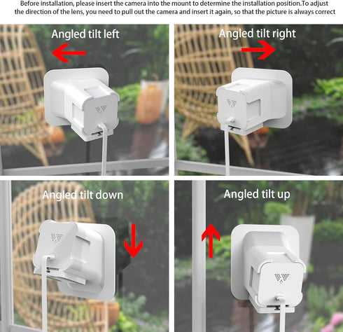 HOLACA Window Mount for Wyze Cam v3, 20 Degrees Tilt (Up/Down/Left/Right) Strong Adhesive Flexible Mounting Bracket for Wyze Cam v3 Holder (White)...