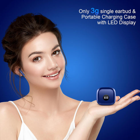 Bluetooth 5.3 Earbuds with LED Display, Bass Stereo, Noise Cancelling Mic, 40H Playback - Waterproof Sports Earphones for Android/iOS...