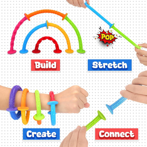 Toddlers Suction Toys Bath Toy: 8pcs Slicone Baby Suction Cup Toys No Hole Bath Toys Great Toddlers Travel Toys Sensory Fidget Toys for babies boy...
