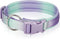 Fashionable Gradient Dog Collar: Macaron & Dopamine Shades with Breathable Mesh Padding for Comfort, Premium Woven Strap, Durable POM Buckle, and ...