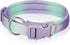 Fashionable Gradient Dog Collar: Macaron & Dopamine Shades with Breathable Mesh Padding for Comfort, Premium Woven Strap, Durable POM Buckle, and ...