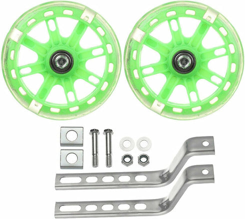 Training Wheels for Kids Bike, 1 Pair LED Flash Mute Bikes Training Wheels Children's Bicycle Adjustable Stabiliser Support Wheels for 12-20 Inch ...