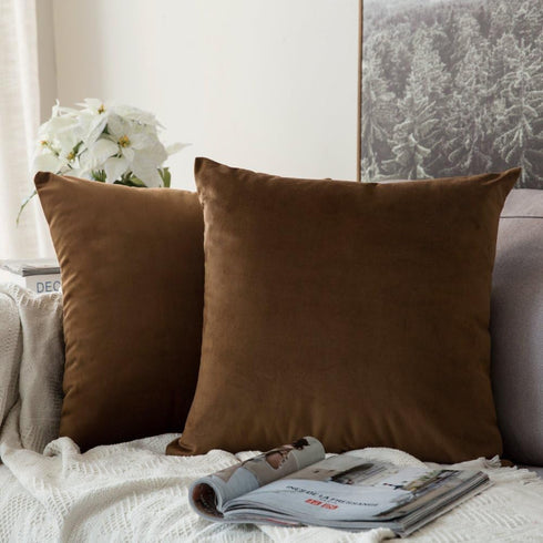 MIULEE Pack of 2, Polyester Soft Solid Decorative Square Throw Pillow Covers Set Cushion Case for Sofa Bedroom Car 18 x 18 Inch 45 x 45 Cm...