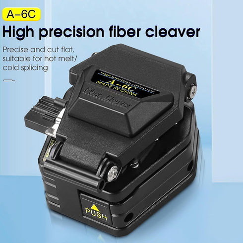 A-6C Optical Fiber Cleaver High precision stripping tool Fiber optic cable cutter 16 cutting points 48000 times Fiber cutting knife with Anti drop...