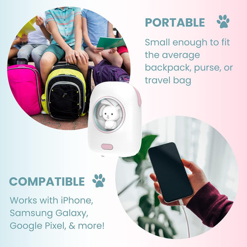 Cute Portable Charger/Power Bank | Compatible with iPhone, Galaxy, & Pixel | Doubles as a Rechargeable Hand Warmer | LED Display & Cute, Pet-Theme...