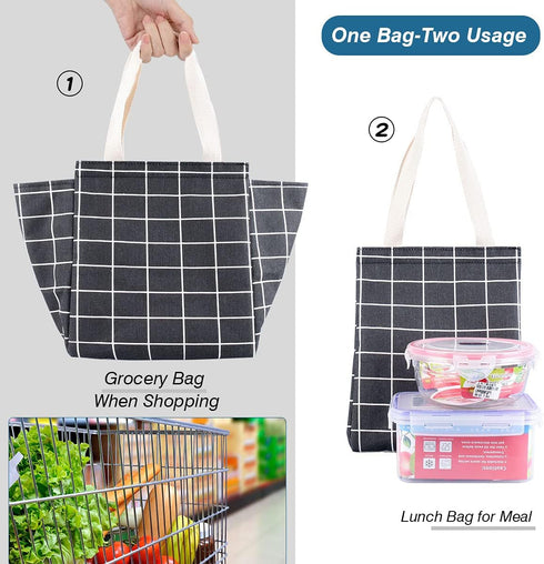 iknoe Insulated Lunch Bag for Women, 9L Sturdy Wide-Open Foldable & Portable Lunch Tote with Interior Pockets, Water-resistant Thermal Lunch Coole...