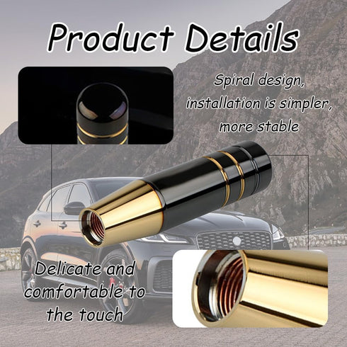 Car Gear Shift Knob Cover, Black Gold Shifting Lever, Car Shift Head Knob, Aluminum Alloy Car Gear Lever Stick Shifter Handle, Shift Knob Adapter ...