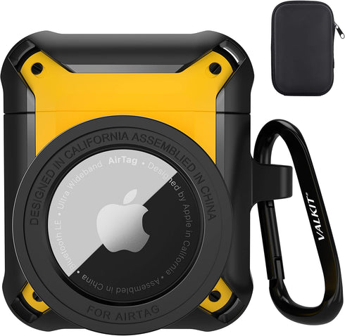 Valkit Compatible with Airpods Case, 2 in 1 Rugged Protective Cases Shockproof Air Pod 2 Case for Men Women with Keychain iPod Skin for Airpods 1/...
