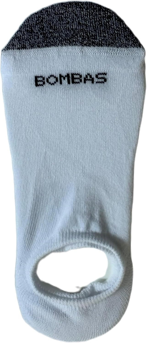 2 PACK Bombas Womens Cushioned No Show Socks,(White,Medium)...