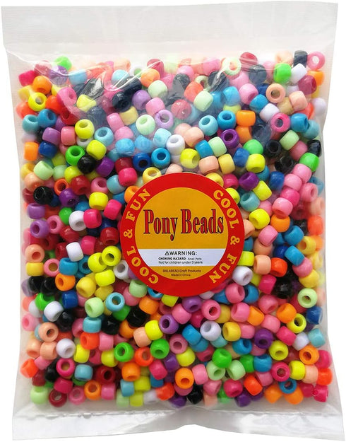 Crayon Color Mixed Pony Beads for Friendship Bracelet Making Size 6x9mm 1000pcs...