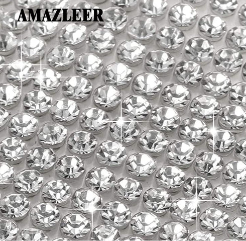 3 Rolls Self-Adhesive Crystal Rhinestone Diamond Ribbon 3 Yards DIY Decoration Sticker with 2 mm Rhinestones for Arts Crafts, DIY Event Car Phone ...