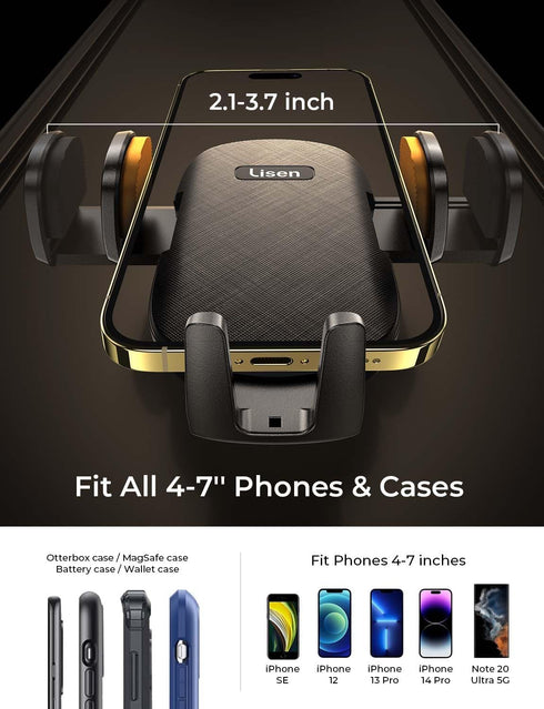 LISEN CD Slot Phone Holder, Adjustable CD Phone Holder for Car Phone Mount for iPhone Car Holder Mount Ultra Sturdy Vent Cell Phone Holder Mount f...