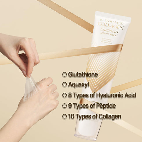 All-IN-ONE Collagen Luminous Lifting Peel Off Mask with Silicone Brush 2.53 fl.oz- Aquaxyl Hyaluronic Acid for Ultimate Moisturizing and Glow-Boos...