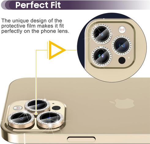 Suoman for iPhone 14 Pro Max Camera Lens Protector / 14 Pro Camera Lens Protector, Diamonds Bling Camera Cover Tempered Glass for iPhone 14 Pro Ma...