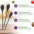 Crisp 3 Piece Poly Mixing Spoon Set - Plastic, Durable Kitchenware, Dishwasher Safe - Made in the USA - Black...