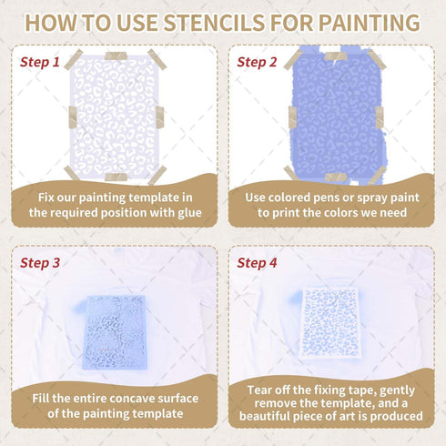 12 PCS Stencils for Crafts Reusable Densely Patterned Cool Painting Stencil Set,8''*5.9''Plastic Painting Stencils for Scrapbooking Cookies Tile F...
