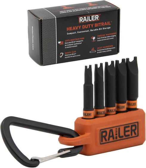 Spanner Screwdriver Bit Set - Railer 5PC S2 Steel 2" Spanner Snake Eyes Impact Driver Bit Set With A Tool Storage Bit Holder & Carabiner...