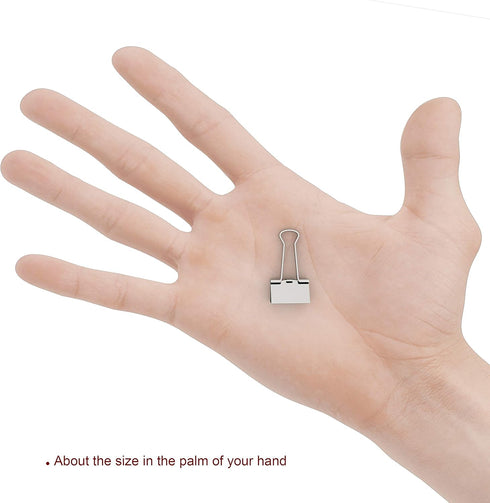 Silver Binder Clips Mini Metal Clamp 5/8-IN / 0.6-inch / 15-mm (Silver Mini 120-PCS)...