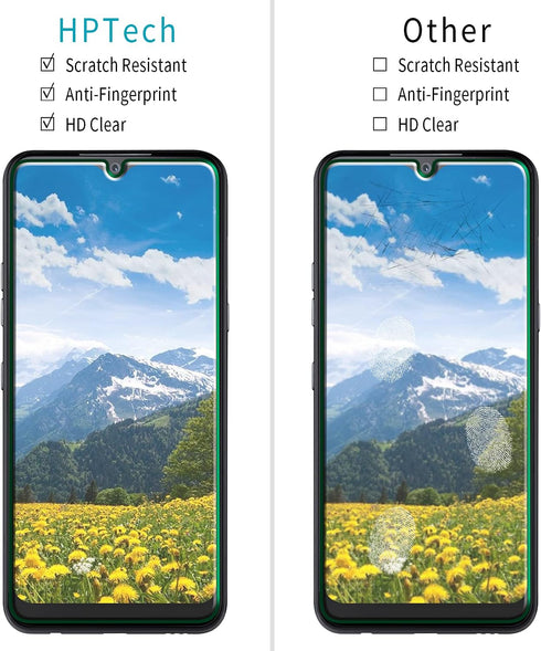 HPTech 2-Pack Tempered Glass For LG K51, Reflect, Q51 Screen Protector, Easy to Install, 9H Hardness, Bubble Free...