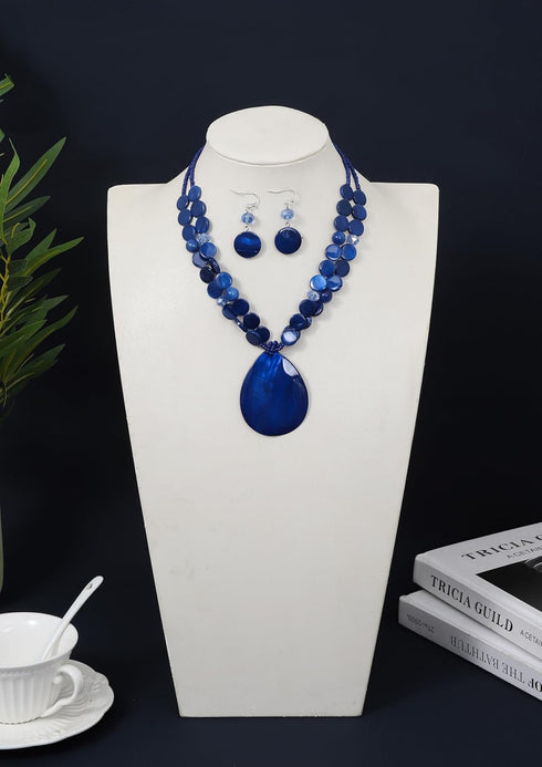 Big Teardrop Pendant Necklaces for Women Colorful Beaded Necklaces Statement Set for Holiday....