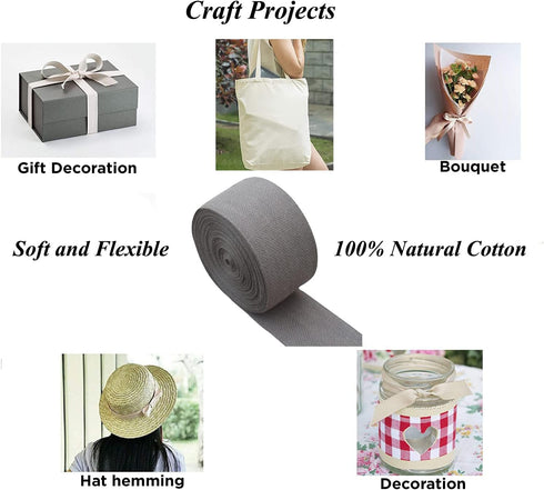 2Inch 10Yard Cotton Tufting Carpet Rug Binding Edge Bias Binding Webbing Ribbon for DIY Craft Sewing (Grey)...