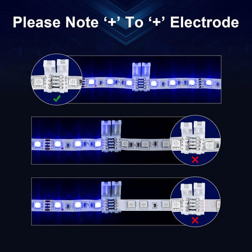 10PCS LED Strip Connectors - LED Light Connectors, 4 Pin 10mm LED Connectors for Strip Lights, LED Light Strip Connectors, LED Strip Light Connect...